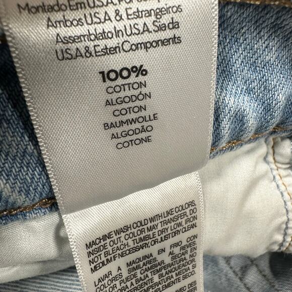 Mother Snacks NWT Double Pleated Fun Dip Short Fray Denim Shorts Size 27 Blue - Picture 7 of 12